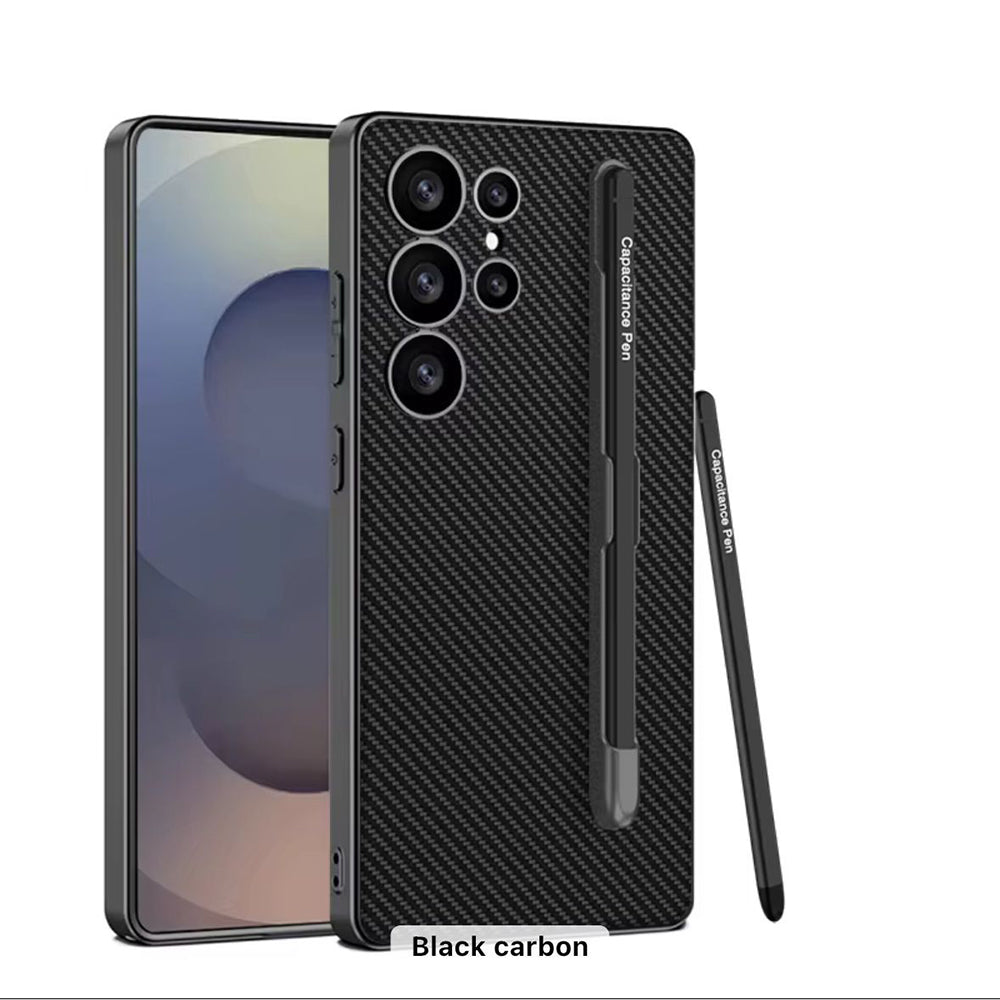 Galaxy S25 Ultra leather case with pen