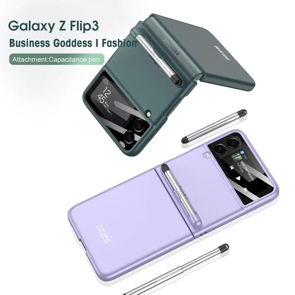Galaxy Z Flip3 Magnetic Hinge With S Pen Holder Slot Case