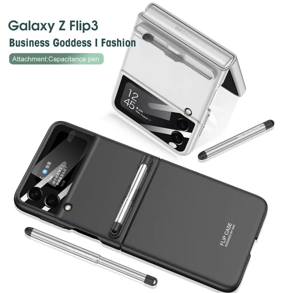 Galaxy Z Flip3 Magnetic Hinge With S Pen Holder Slot Case