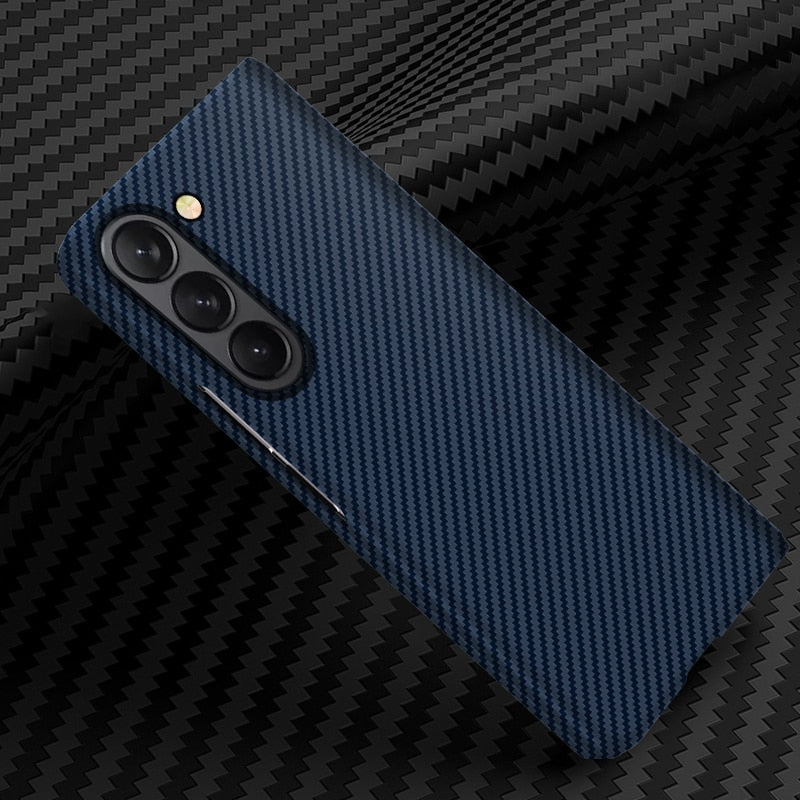 Galaxy Z Fold5 Classic Ultra Slim Carbon Fiber Texture Pattern PC Case