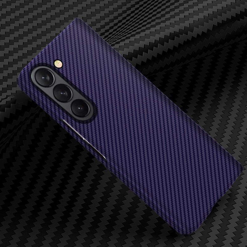Galaxy Z Fold5 Classic Ultra Slim Carbon Fiber Texture Pattern PC Case