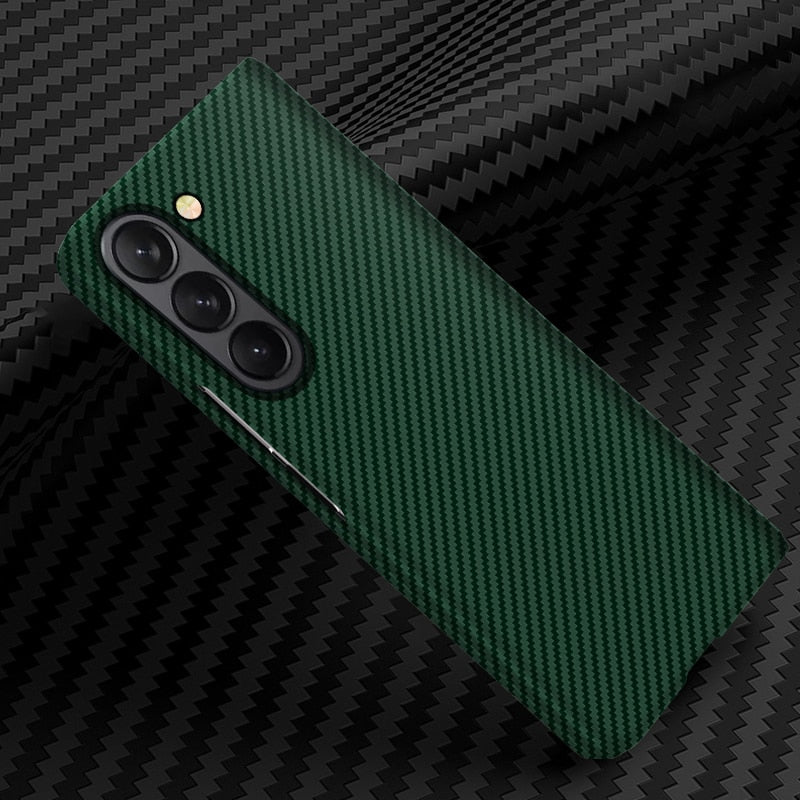 Galaxy Z Fold5 Classic Ultra Slim Carbon Fiber Texture Pattern PC Case