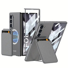 Load image into Gallery viewer, Galaxy Z Fold6 Magsafe With Card Holder Leather Stand Protective Case