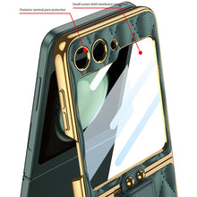 Load image into Gallery viewer, Galaxy Z Flip6 Luxury Leather Folding with Ring Stand Back Case