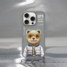 Load image into Gallery viewer, iPhone 16 Series Official Nimmy Cool & Handsome Cat Embroidery Jacket Case - Titanium Gray