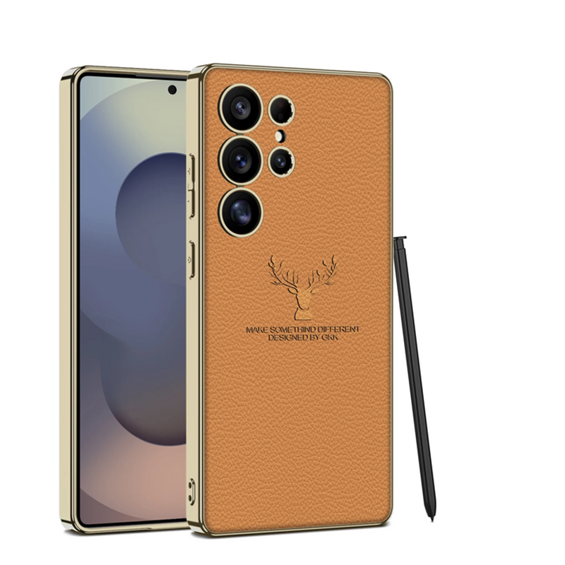 Galaxy S25 Ultra Deer Tough Shield Leather Case