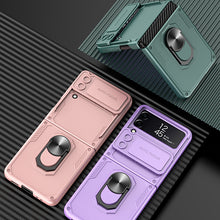 Load image into Gallery viewer, Galaxy Z Flip4 Slide Lens Camera Protective Armor Ring Holder Bracket Case