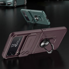 Load image into Gallery viewer, Galaxy Z Flip4 Slide Lens Camera Protective Armor Ring Holder Bracket Case