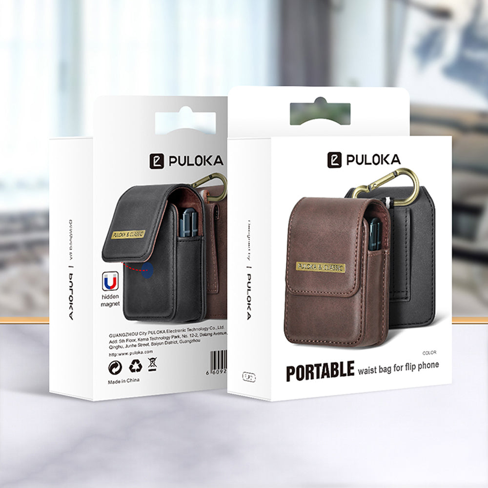 Luxurious Leather Pouch Belt Clip Holster Waist Bag for Galaxy Z Flip Series