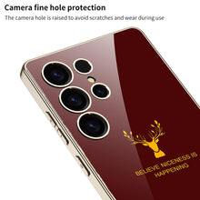 Load image into Gallery viewer, Galaxy S25 Ultra Luxurious Deer Pattern Inspirational Glass Case