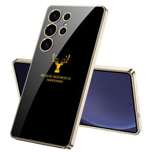 Load image into Gallery viewer, Galaxy S25 Ultra Luxurious Deer Pattern Inspirational Glass Case