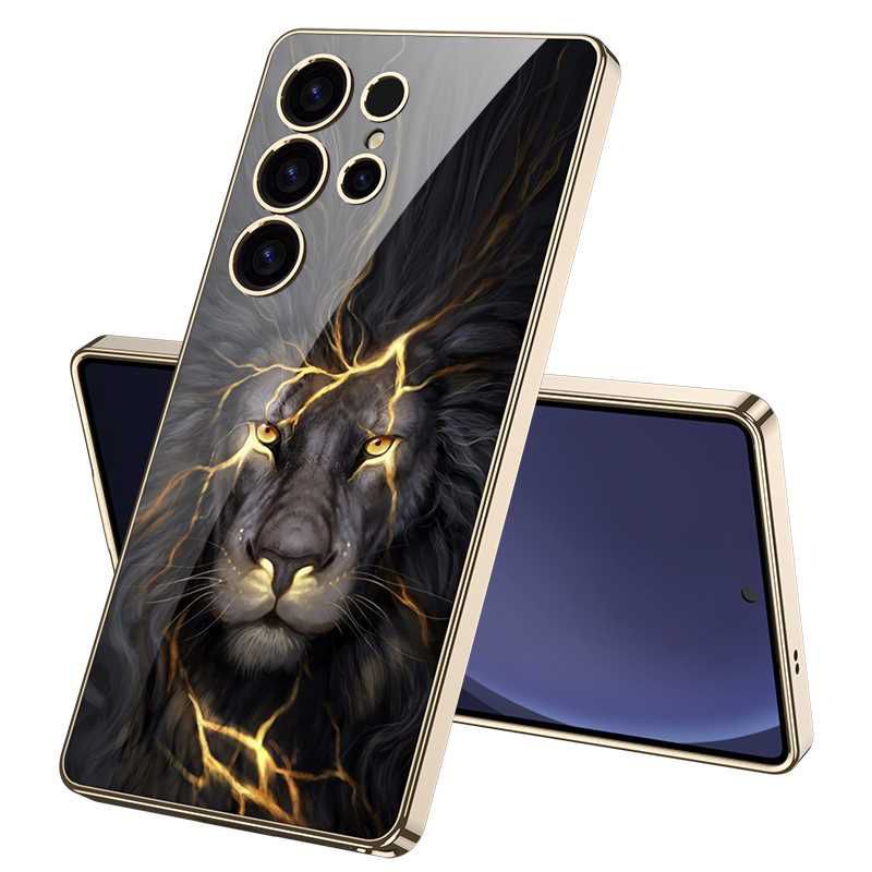 Galaxy S25 Ultra Lion Pattern Ultra High Protection Glass Case