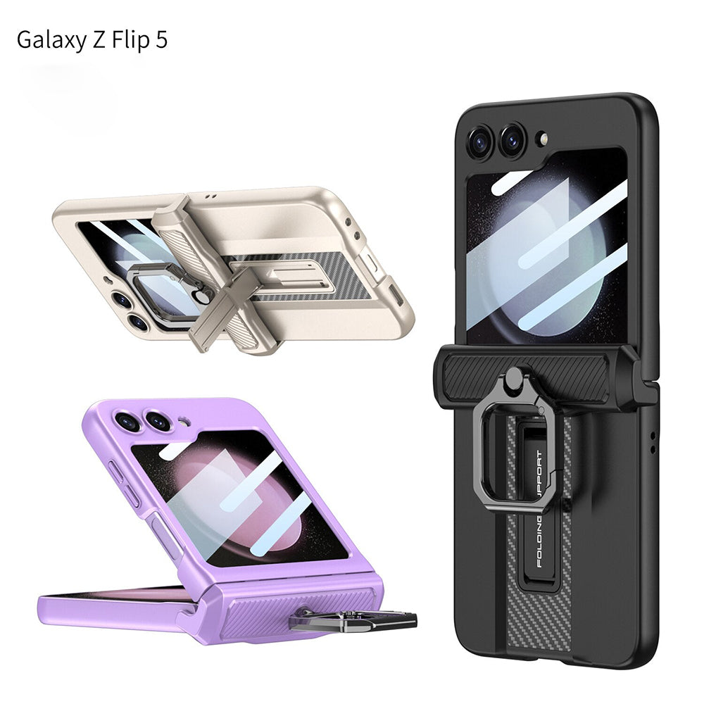 Galaxy Z Flip5 Shockproof Electroplating Magnetic With Buckle Holder Case