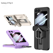 Load image into Gallery viewer, Galaxy Z Flip5 Shockproof Electroplating Magnetic With Buckle Holder Case
