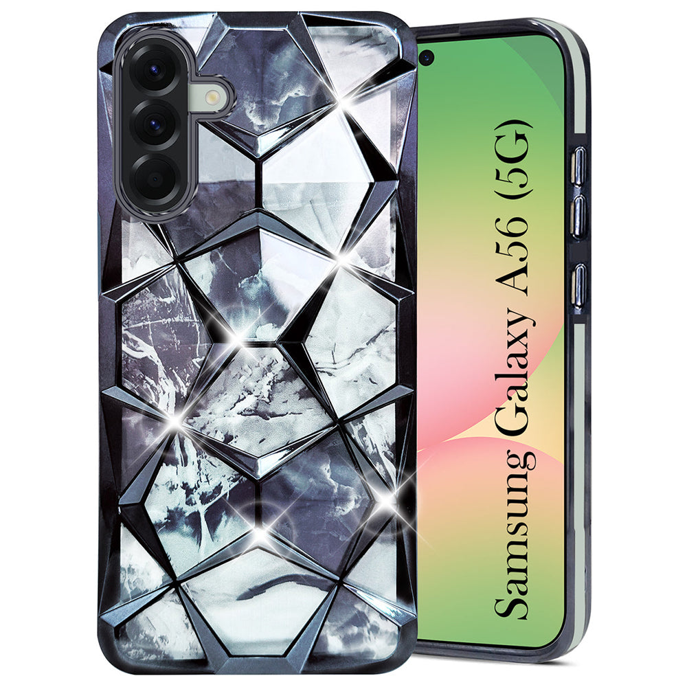 Galaxy A56/A36 Glitter Diamond Case – Dual Design Sparkle Back Cover for Stylish Protection