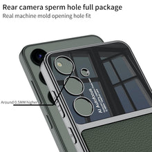 Load image into Gallery viewer, Galaxy S24 Duo-Tone Leather Case – Electroplated Shockproof Cover
