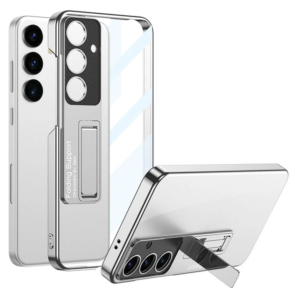 Galaxy S24 Phantom Transparent Case with Kickstand – Plated Edges