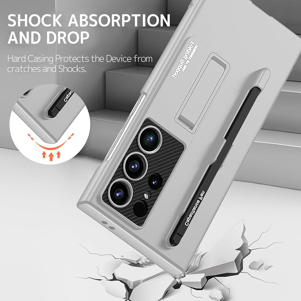 Galaxy S24 Series Full Protection With Magnetic Hinge & Touch Pen Case