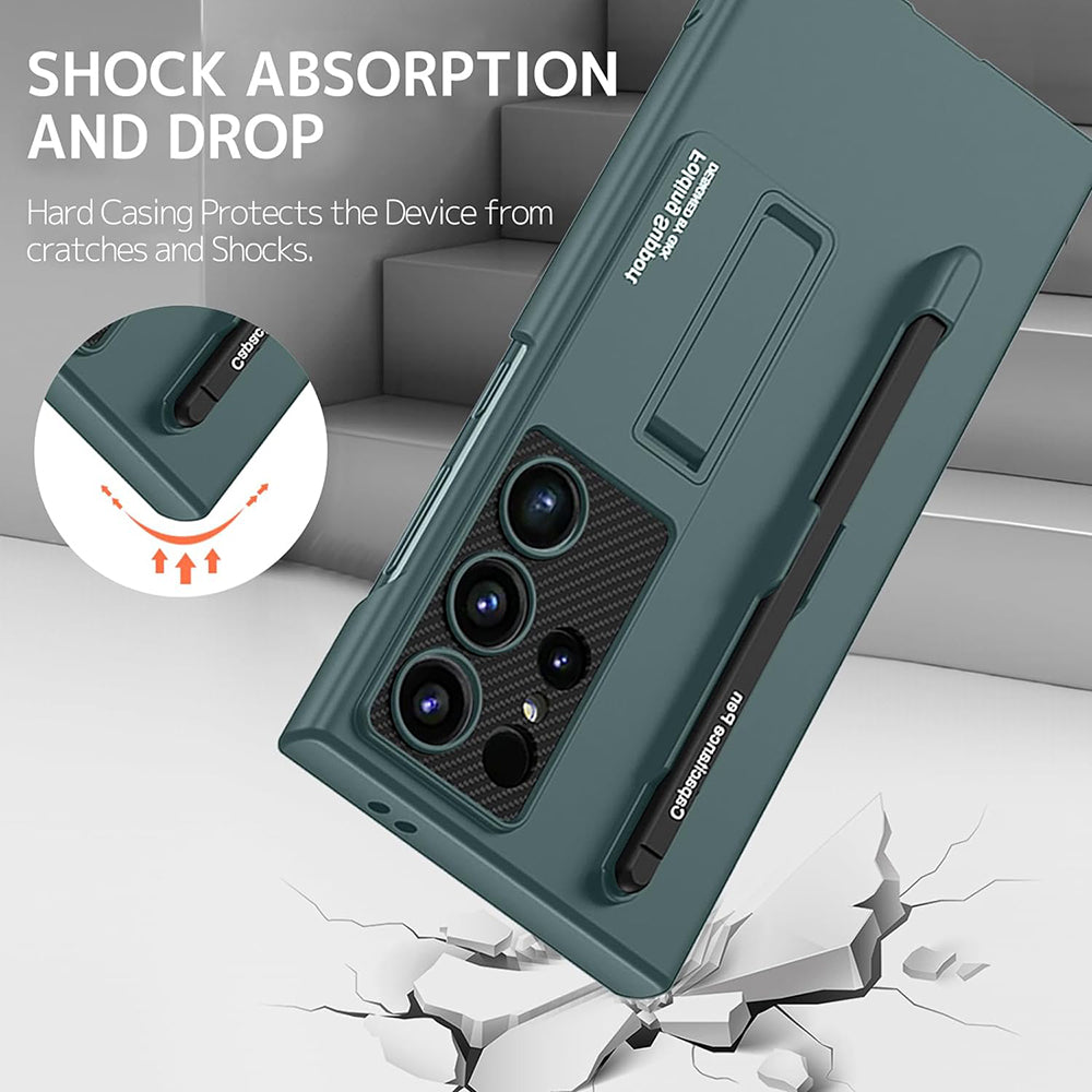 Galaxy S24 Series Full Protection With Magnetic Hinge & Touch Pen Case