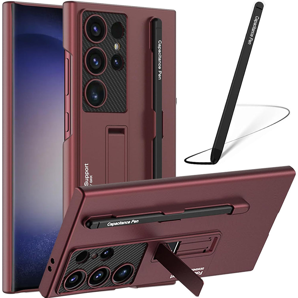 Galaxy S24 Series Full Protection With Magnetic Hinge & Touch Pen Case