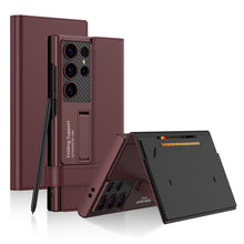 Load image into Gallery viewer, Galaxy S25 Ultra Luxury Band with Kickstand Leather Flip Case