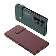 Load image into Gallery viewer, Galaxy S25 Ultra Luxury Band with Kickstand Leather Flip Case
