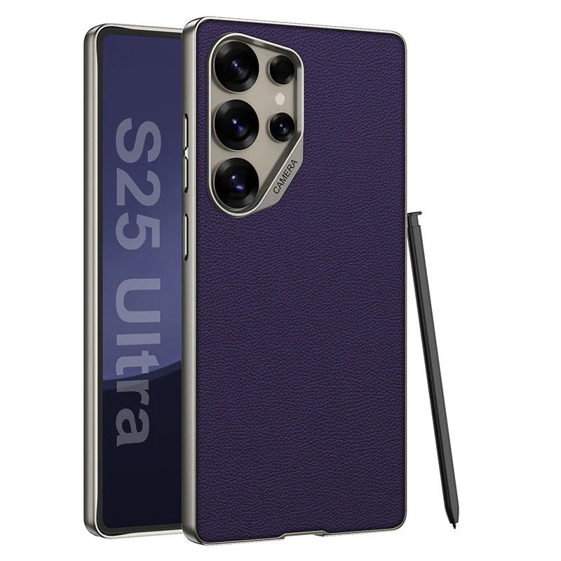 Quilted Classic Plain Leather Craft Case for Galaxy S25 Ultra