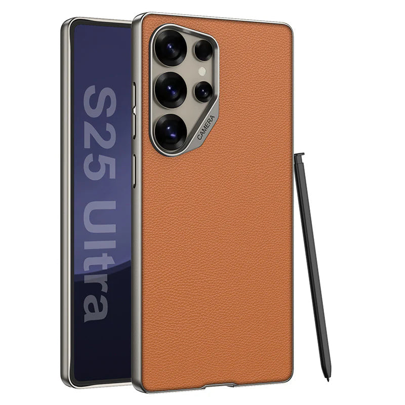 Quilted Classic Plain Leather Craft Case for Galaxy S25 Ultra