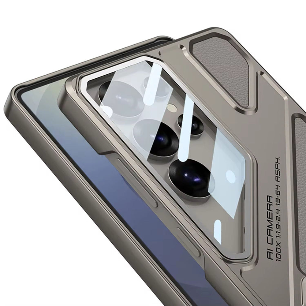 Galaxy S24 Ultra GKK Matte Leather Folding With Stand Case