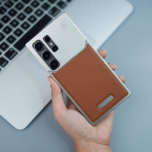 Load image into Gallery viewer, Galaxy S25 Ultra Aluminum Metal Leather Frameless Design Bumper with Magsafe Case