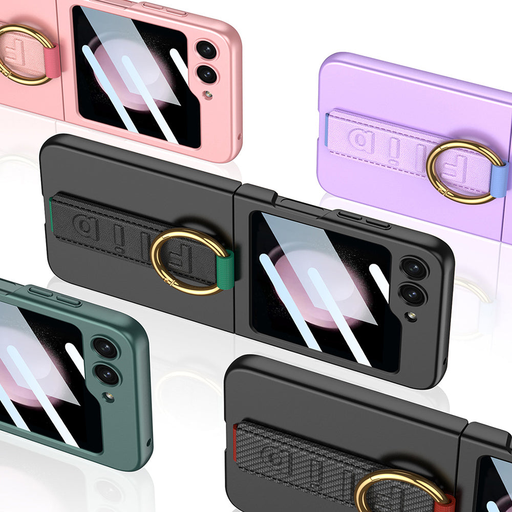 Galaxy Z Flip5 Electroplating Wrist Strap Ring Stand Case