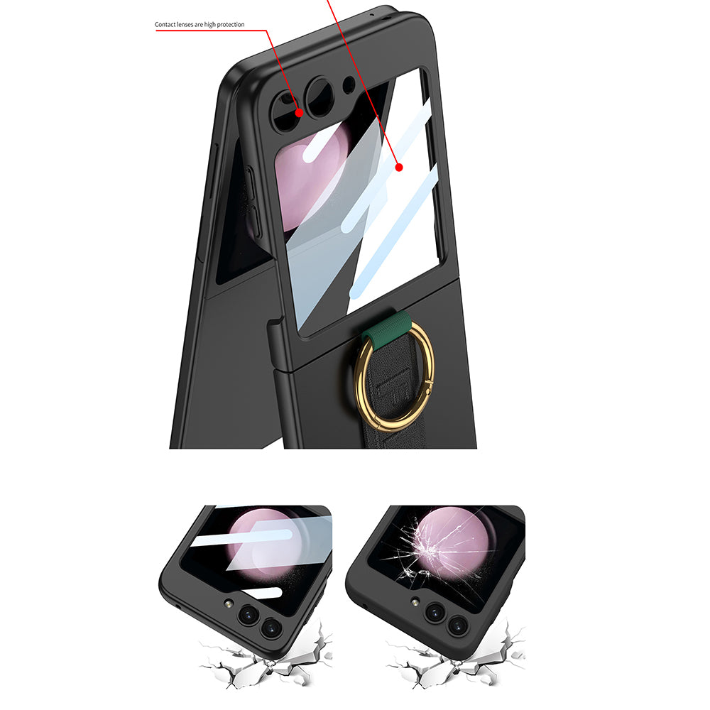 Galaxy Z Flip5 Electroplating Wrist Strap Ring Stand Case