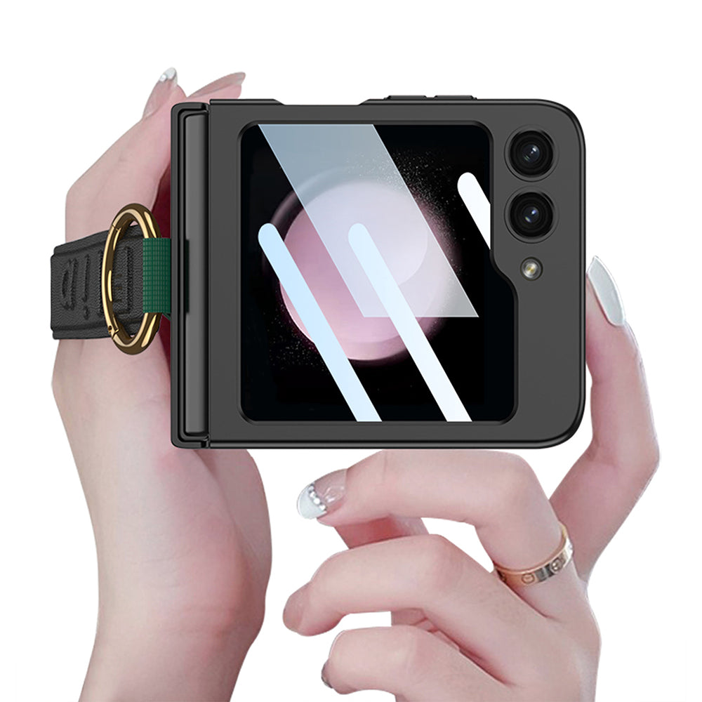 Galaxy Z Flip5 Electroplating Wrist Strap Ring Stand Case