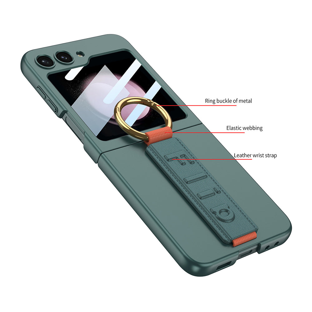 Galaxy Z Flip5 Electroplating Wrist Strap Ring Stand Case