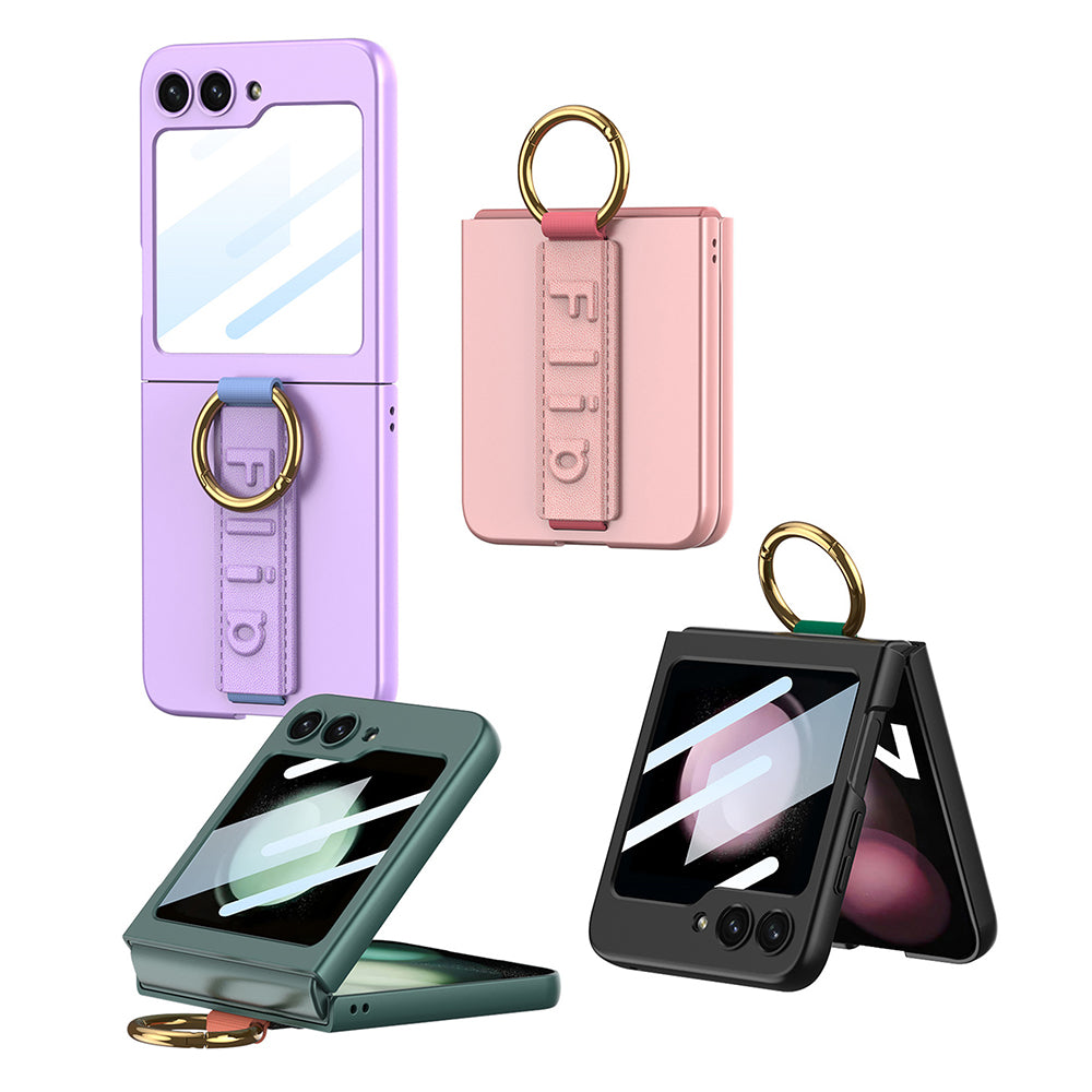 Galaxy Z Flip5 Electroplating Wrist Strap Ring Stand Case