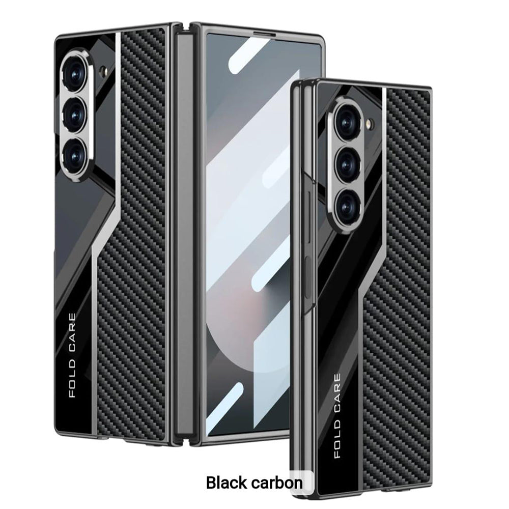 Galaxy Z Fold4 Thin Electroplated Leather Shockproof Blade Case