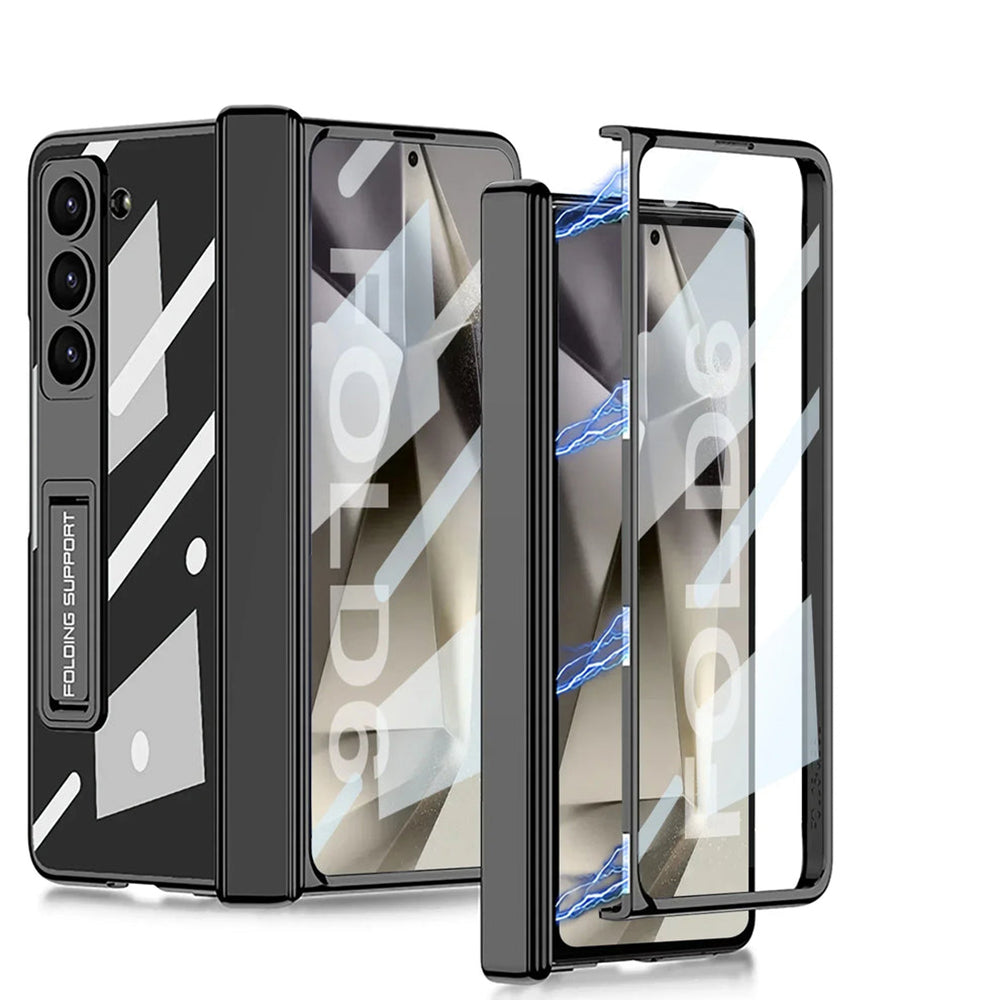 Galaxy Z Fold7 Transparent Case with Kickstand & Hinge Protection