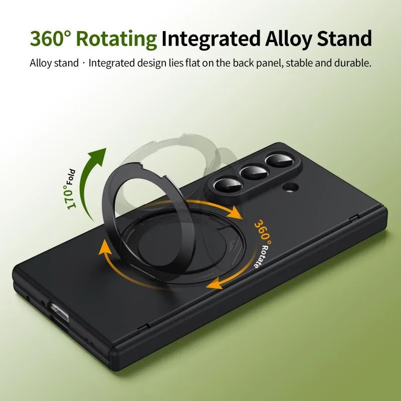 Galaxy Z Fold6 Premium Leather Case – Metal Kickstand | Slim & Stylish