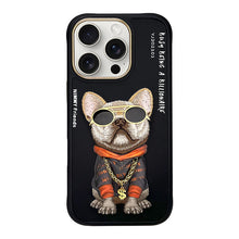 Load image into Gallery viewer, iPhone 16 Series Official Nimmy Bulldog Cool Embroidery Case- Black