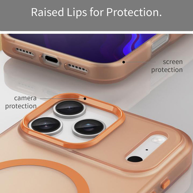 iPhone 17 Series Elegant Frosted Matte Back Case with MagSafe Support – Colorful & Slim Protection