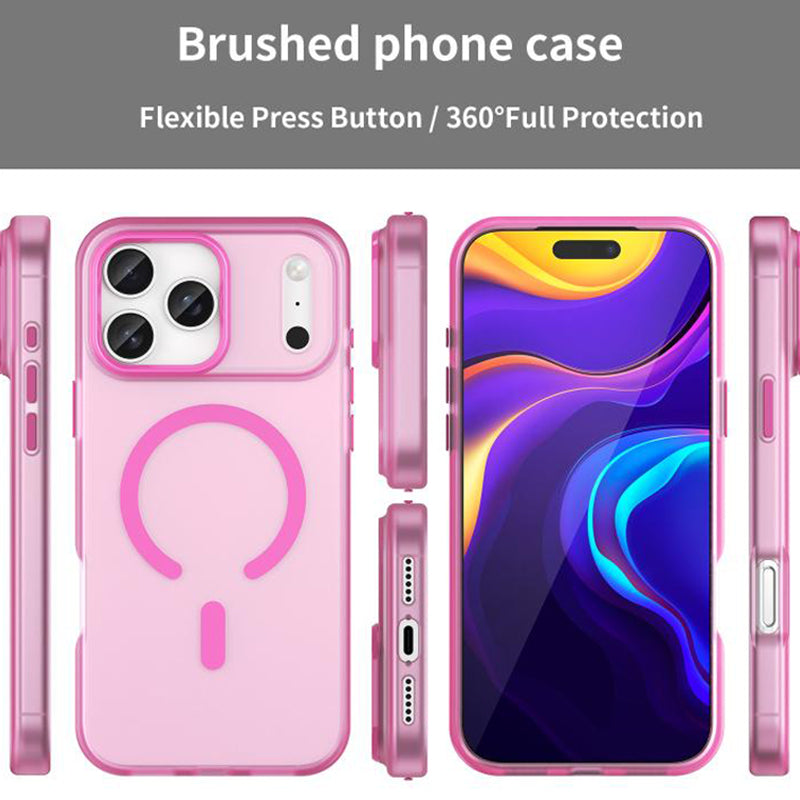 iPhone 17 Series Elegant Frosted Matte Back Case with MagSafe Support – Colorful & Slim Protection