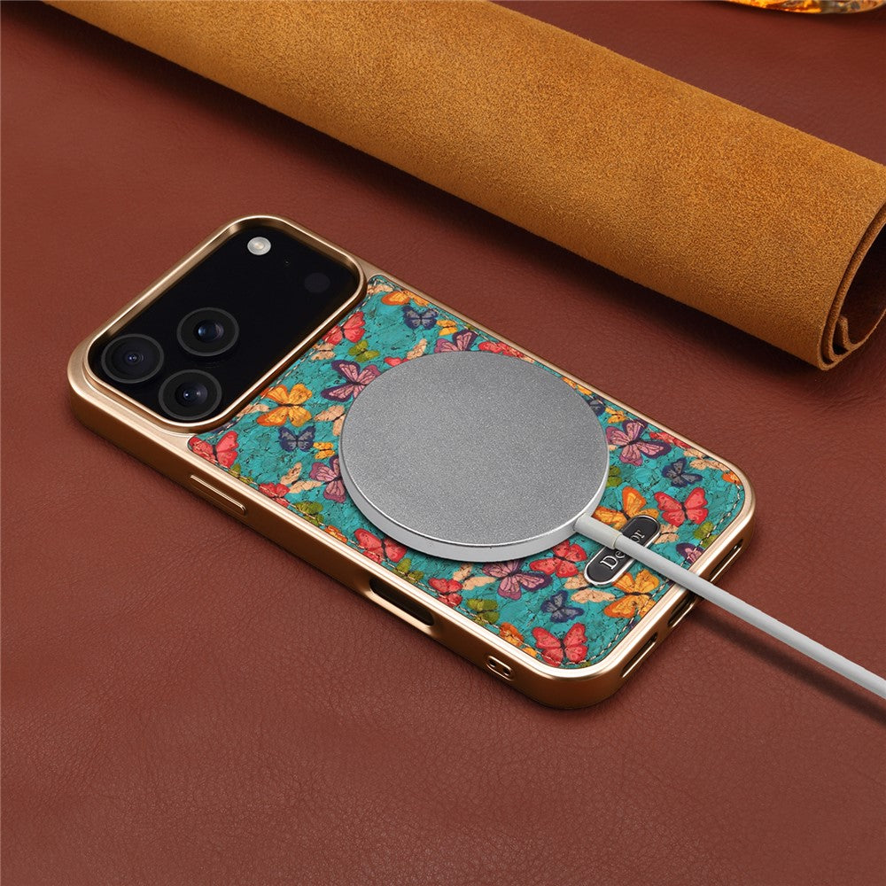 iPhone 17 Pro Max Compatible Flower Leather Butterfly Case