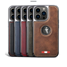 Load image into Gallery viewer, iPhone 14 Series Premium Quality Leather with Logo Open Case