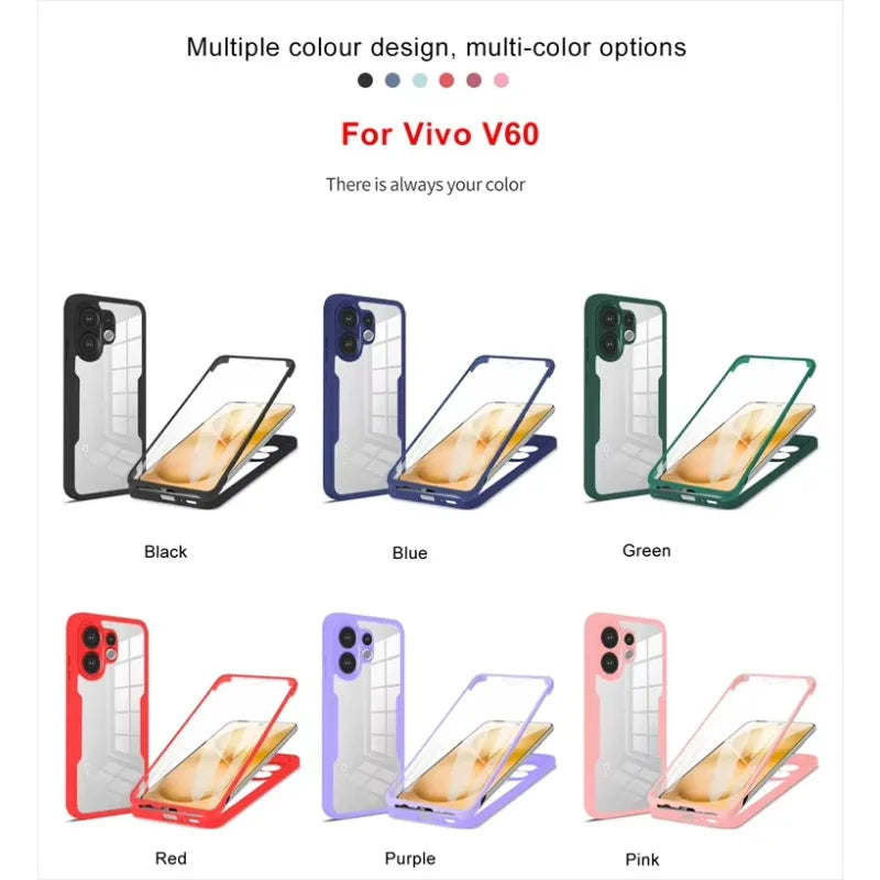 VIVO V60 Shockproof Protective Shell Transparent Clear Case