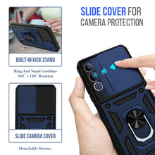 Load image into Gallery viewer, Vivo T4X 5G Hybrid Dual Armor Case with Camera Slide Cover – Shockproof Polycarbonate Protection