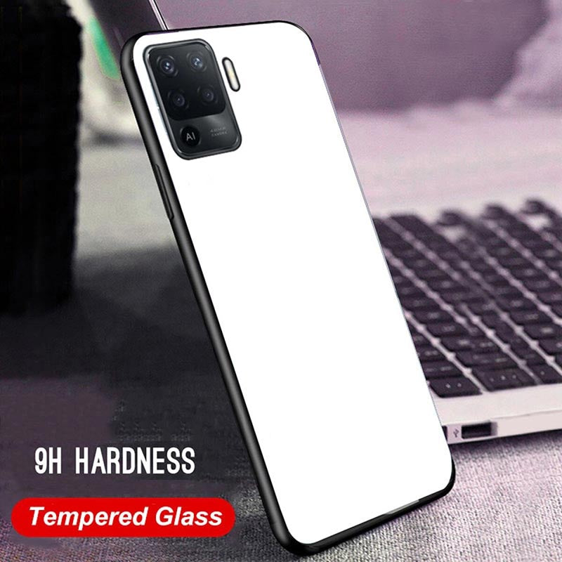 Oppo F19 Pro Glass Hard Ultra High Protection Case- White