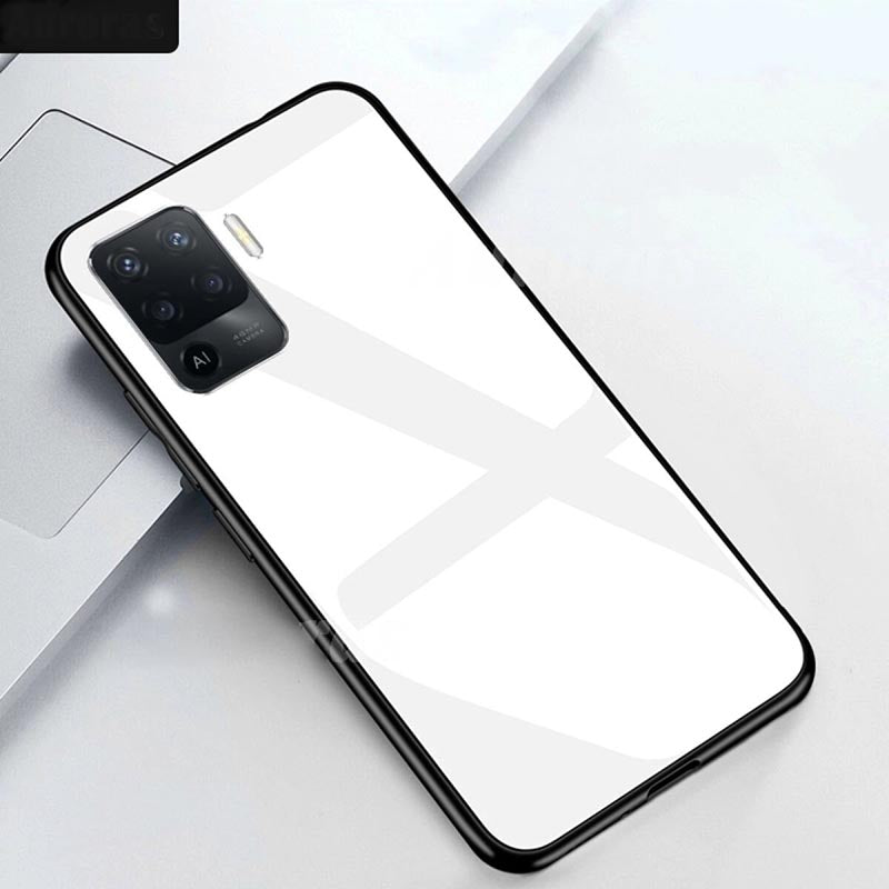 Oppo F19 Pro Glass Hard Ultra High Protection Case- White
