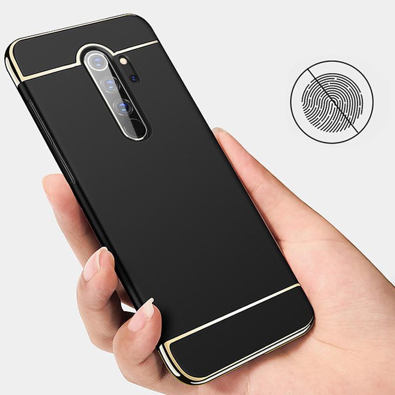 Redmi Note 8 Pro Electroplating 3 in 1 Hard Back Case- Black
