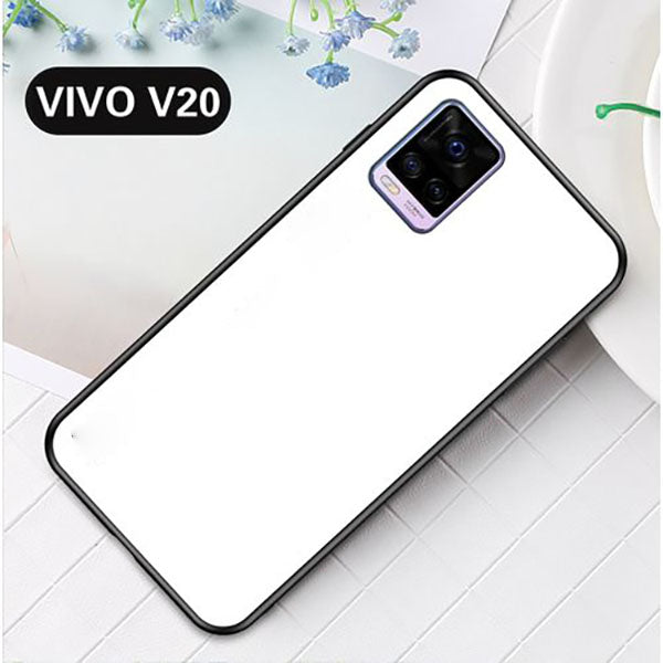 Vivo V20 Glass Hard Ultra High Protection Case- White