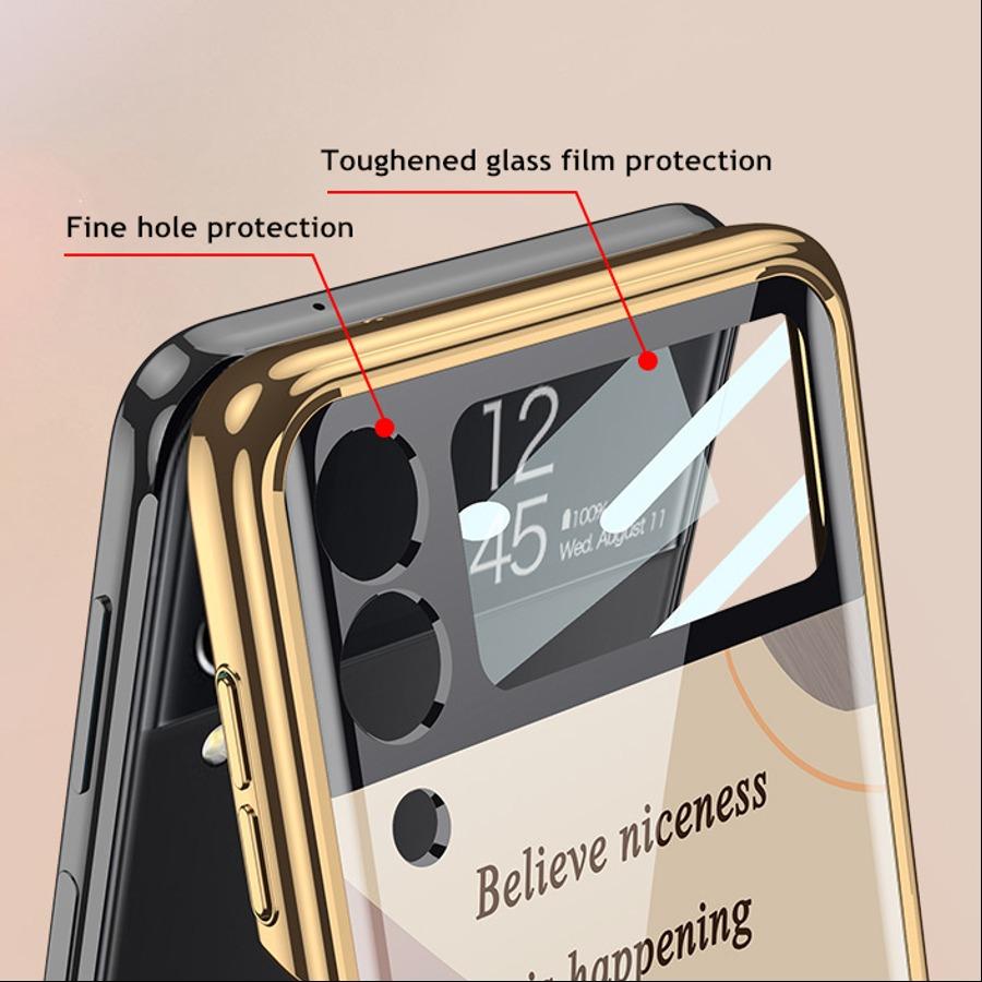 Galaxy Z Flip4 Bubble Pattern Inspirational Glass Case
